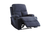 Rosia Blue Velvet Manual Recliner - Ornate Home