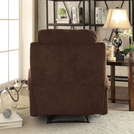 Rosia Chocolate Velvet Recliner (Motion) - Ornate Home