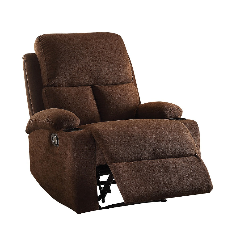 Rosia Chocolate Velvet Recliner (Motion) - Ornate Home