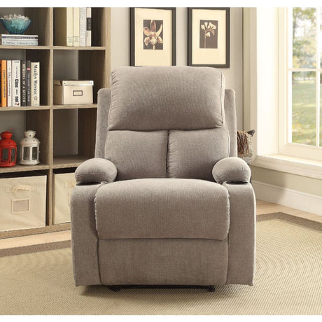 Rosia Gray Velvet Recliner (Motion) - Ornate Home