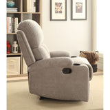 Rosia Gray Velvet Recliner (Motion) - Ornate Home