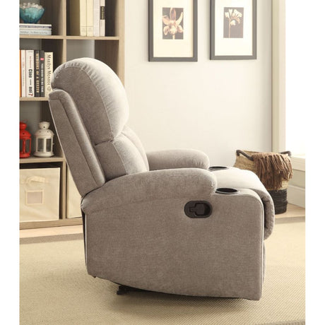 Rosia Gray Velvet Recliner (Motion) - Ornate Home