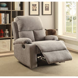Rosia Gray Velvet Recliner (Motion) - Ornate Home