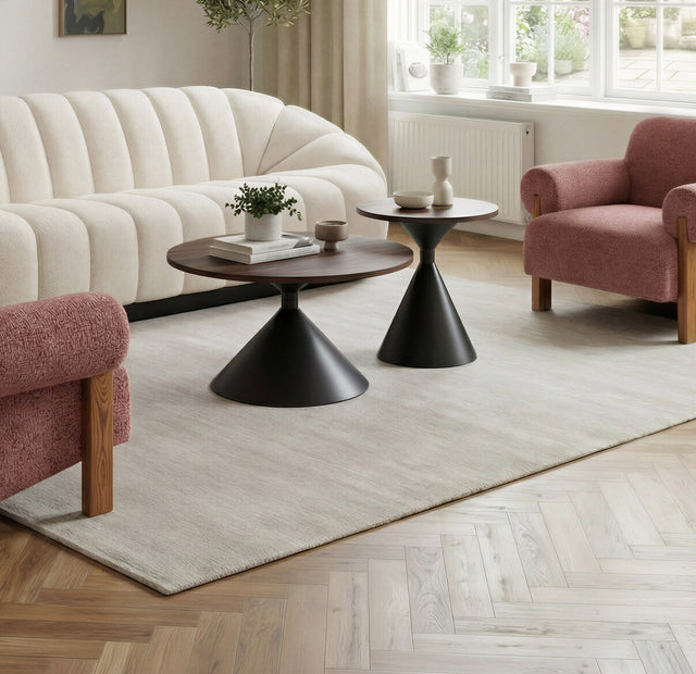 Rosk Walnut & Black Coffee Table Set (2-Piece) - Ornate Home