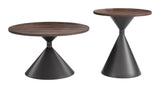 Rosk Walnut & Black Coffee Table Set (2-Piece) - Ornate Home