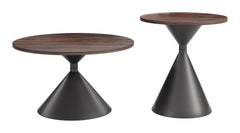 Rosk Walnut & Black Coffee Table Set (2-Piece) - Ornate Home
