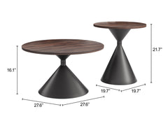 Rosk Walnut & Black Coffee Table Set (2-Piece) - Ornate Home