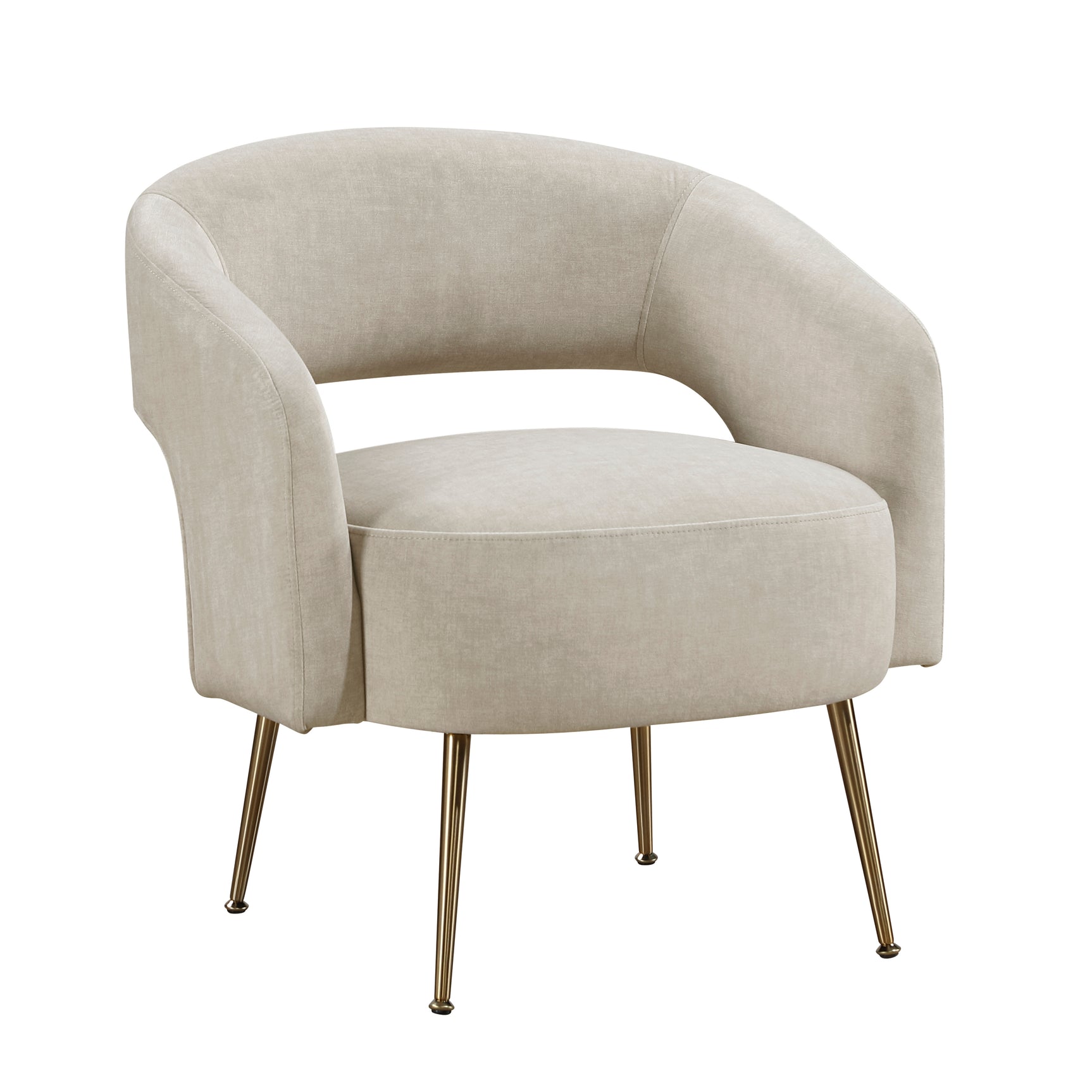 Roslyn Taupe Accent Chair - Ornate Home