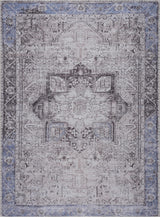 Rosman Blue&Beige - Promo Washable Area Rug - Clearance - Ornate Home