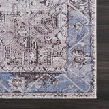 Rosman Blue&Beige Washable Area Rug - Clearance - Ornate Home