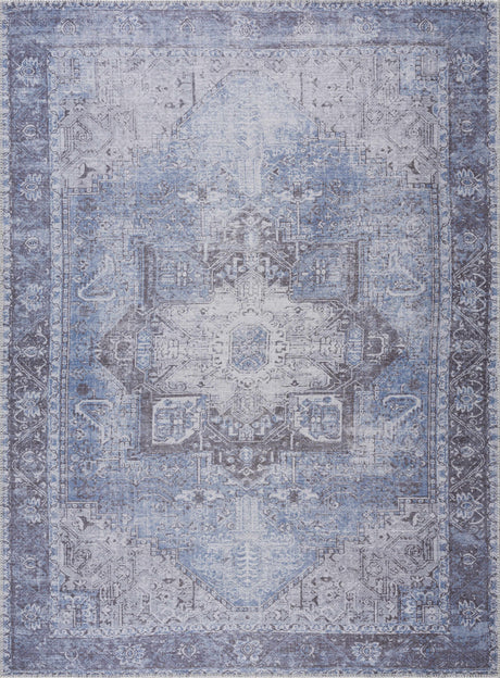 Rosman Blue Washable Area Rug - Clearance - Ornate Home