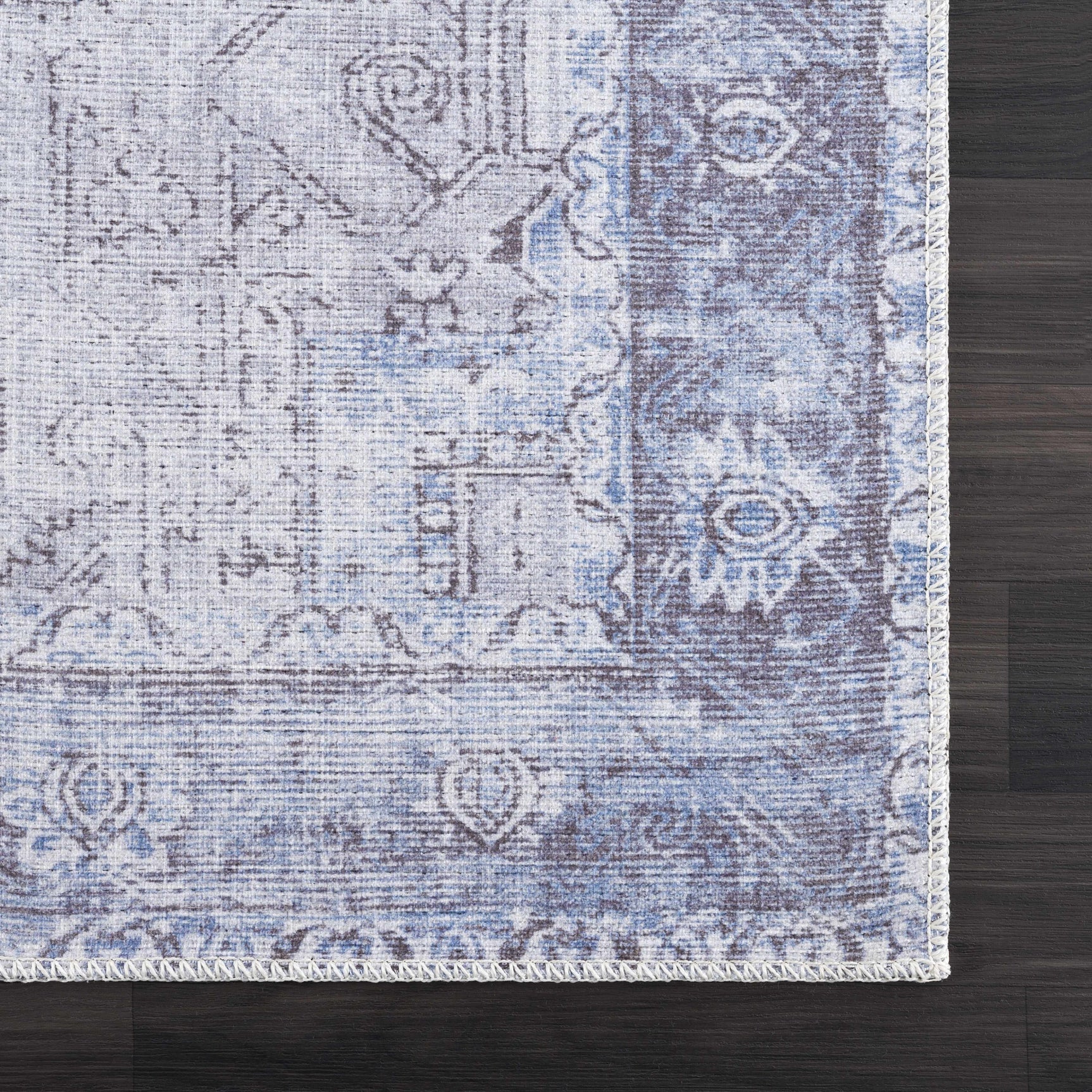 Rosman Blue Washable Area Rug - Clearance - Ornate Home
