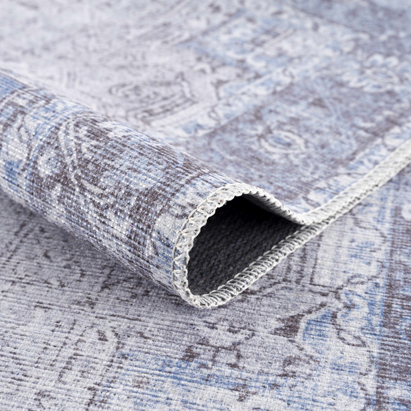 Rosman Blue Washable Area Rug - Clearance - Ornate Home