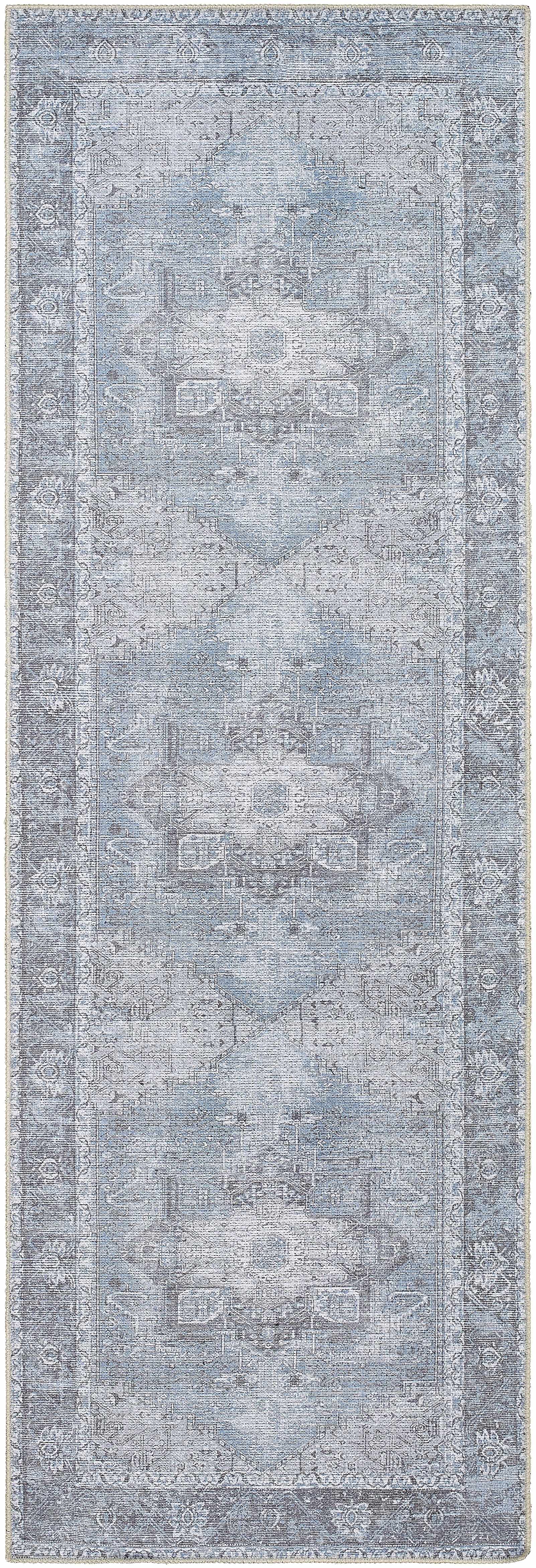 Rosman Blue Washable Area Rug - Clearance - Ornate Home