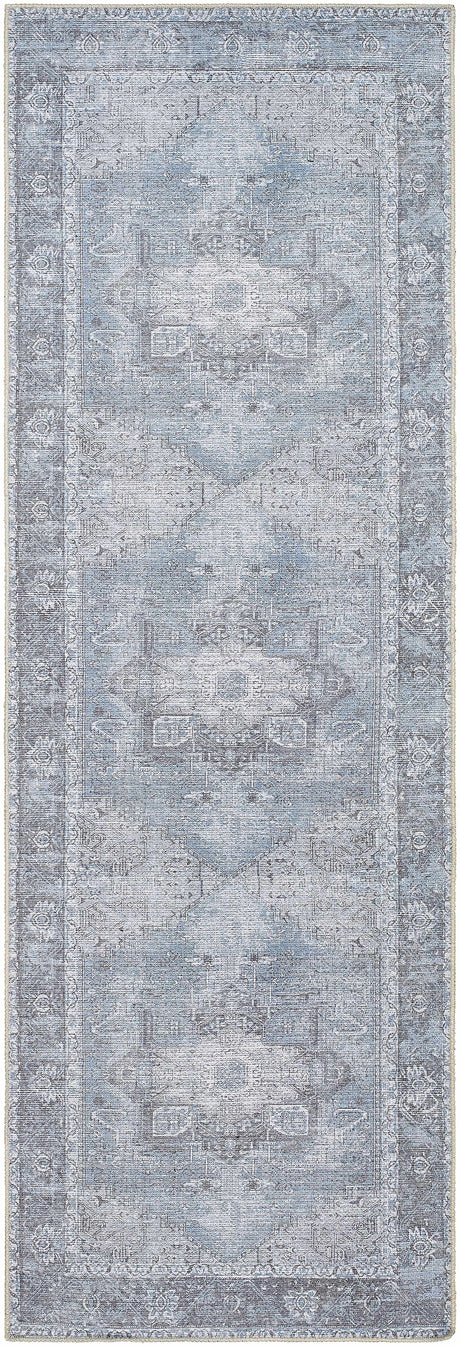 Rosman Blue Washable Area Rug - Clearance - Ornate Home