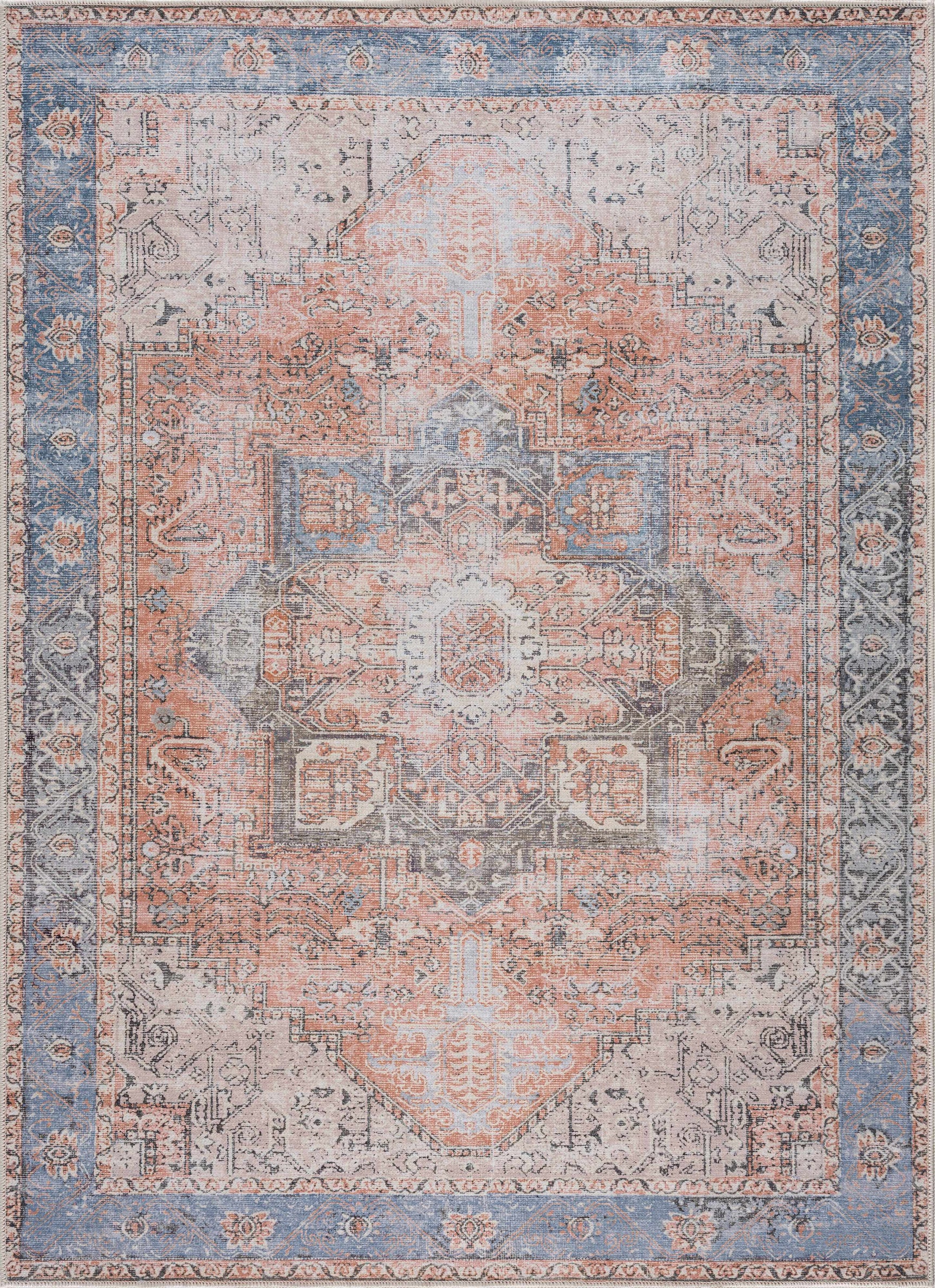 Rosman Distressed Washable Rug - Ornate Home