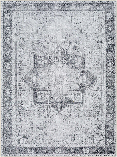 Rosman Gray Washable Rug - Clearance - Ornate Home
