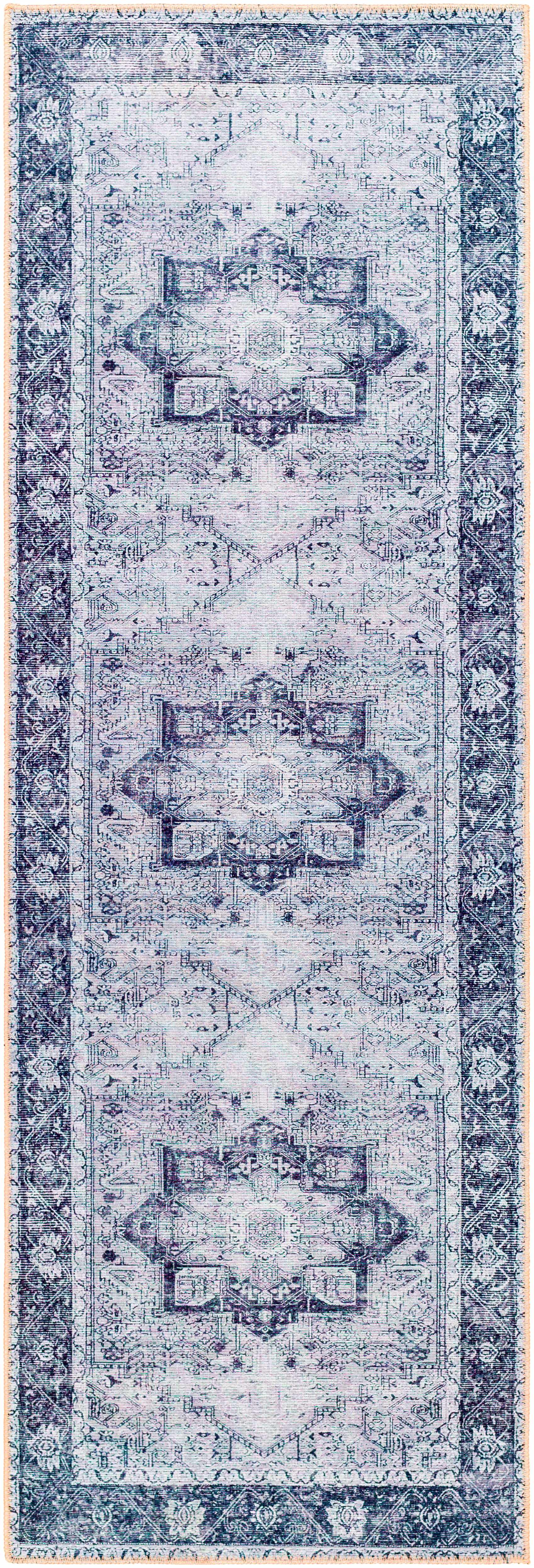 Rosman Gray Washable Rug - Clearance - Ornate Home