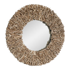 Rossetti Woodtone Round Interwoven Wood Mirror - Ornate Home