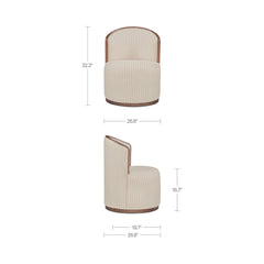 Rossi Stripe/Natural Swivel Dining Chair - Ornate Home