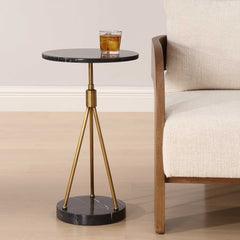 Rosston Black Marble Accent Table - Ornate Home