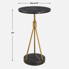 Rosston Black Marble Accent Table - Ornate Home