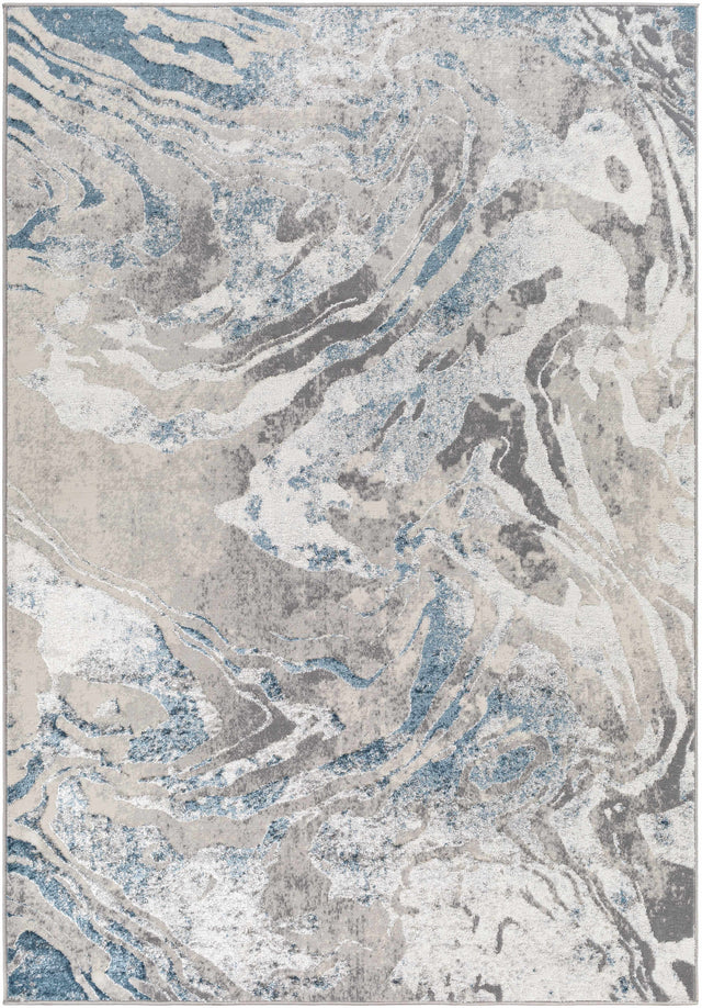 Rosthern Blue Marble Rug - Clearance - Ornate Home