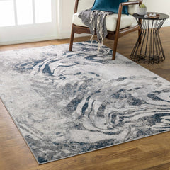 Rosthern Blue Marble Rug - Clearance - Ornate Home
