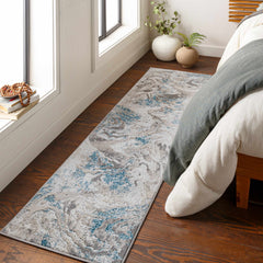 Rosthern Blue Marble Rug - Clearance - Ornate Home