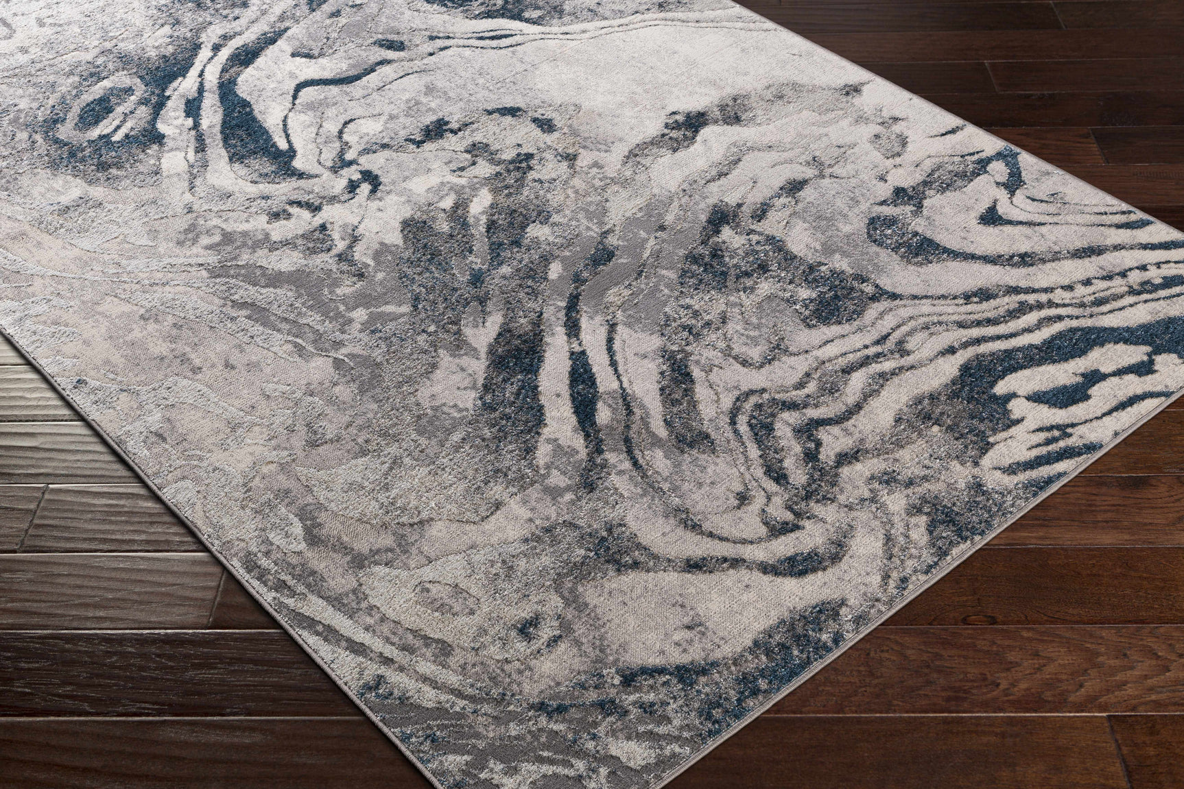 Rosthern Blue Marble Rug - Clearance - Ornate Home