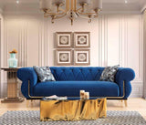 Rosy Navy Velvet Living Room Set / 2pc - Ornate Home