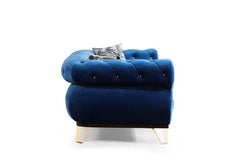 Rosy Navy Velvet Living Room Set / 2pc - Ornate Home