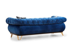 Rosy Navy Velvet Living Room Set / 2pc - Ornate Home