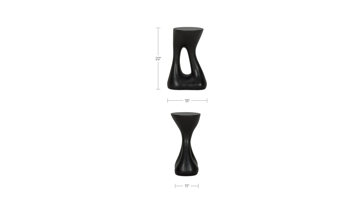 Rothko Black Tall Outdoor Side Table - Ornate Home