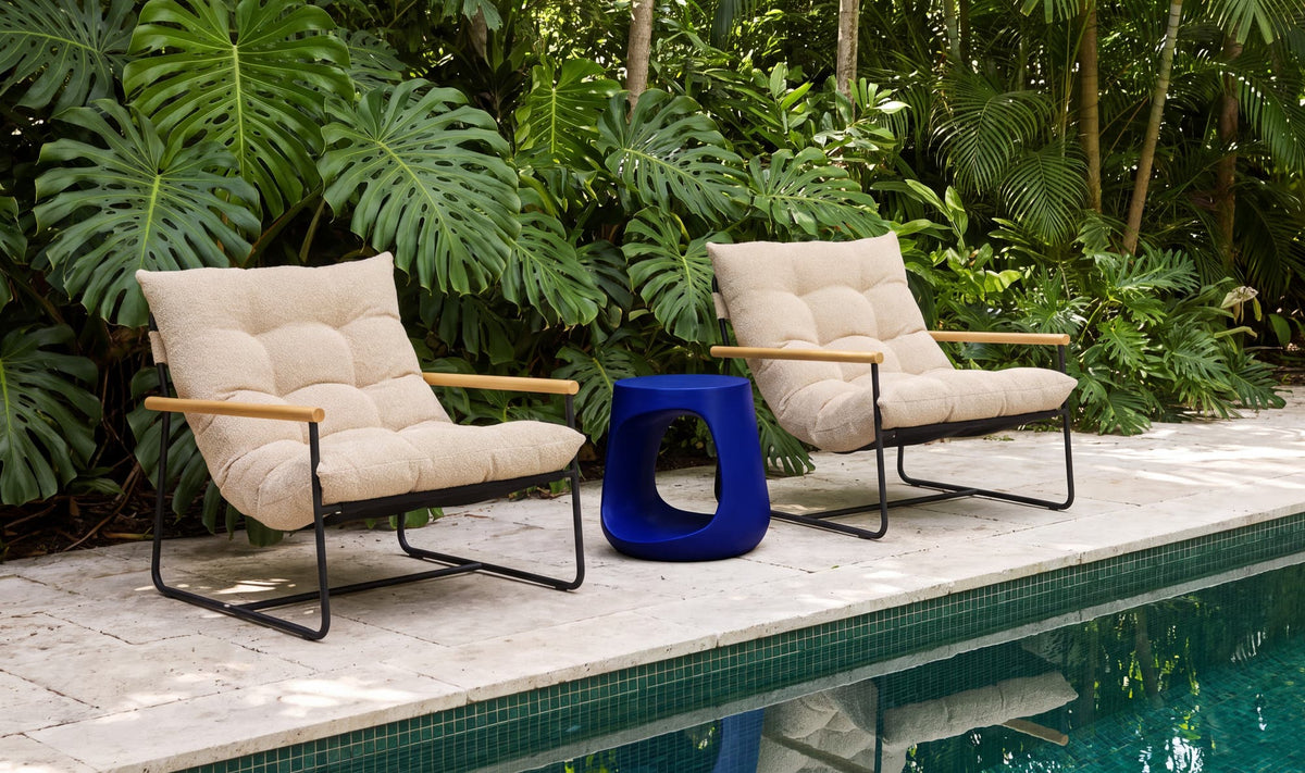 Rothko Blue Outdoor Stool - Ornate Home