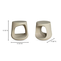 Rothko Cream Outdoor Stool - Ornate Home
