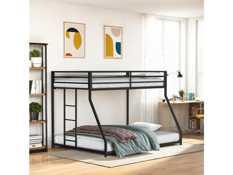 Rothwell Matte Black Twin/Full Metal Bunk Bed - Ornate Home