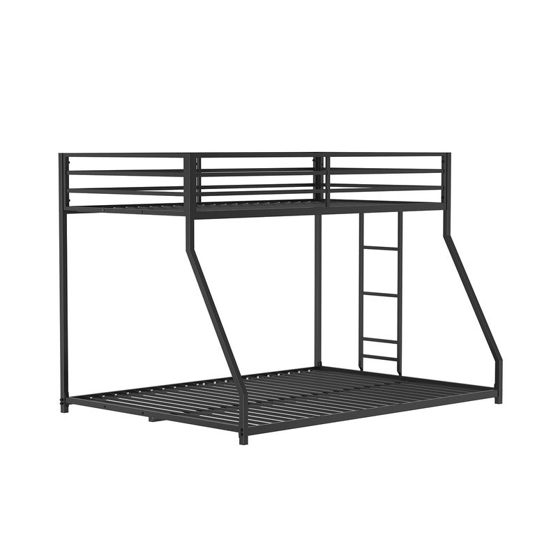 Rothwell Matte Black Twin/Full Metal Bunk Bed - Ornate Home