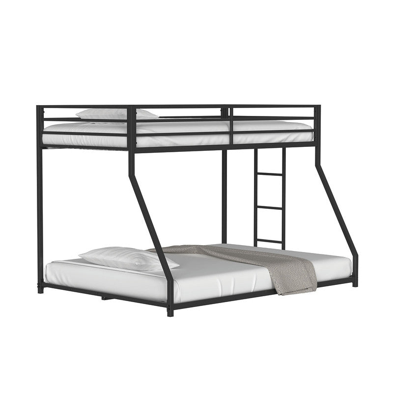 Rothwell Matte Black Twin/Full Metal Bunk Bed - Ornate Home
