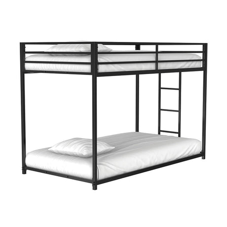 Rothwell Matte Black Twin/Twin Metal Bunk Bed - Ornate Home