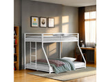 Rothwell Matte White Twin/Full Metal Bunk Bed - Ornate Home