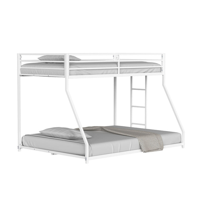 Rothwell Matte White Twin/Full Metal Bunk Bed - Ornate Home