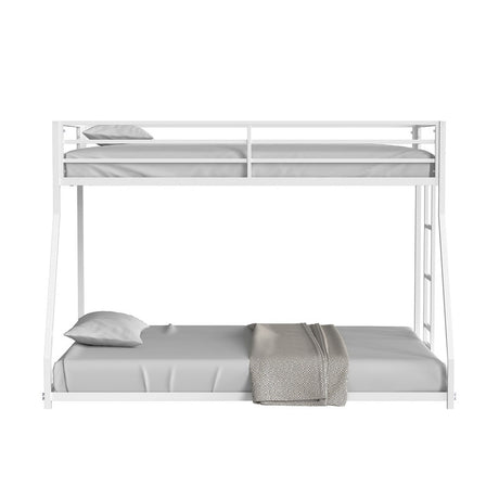 Rothwell Matte White Twin/Full Metal Bunk Bed - Ornate Home