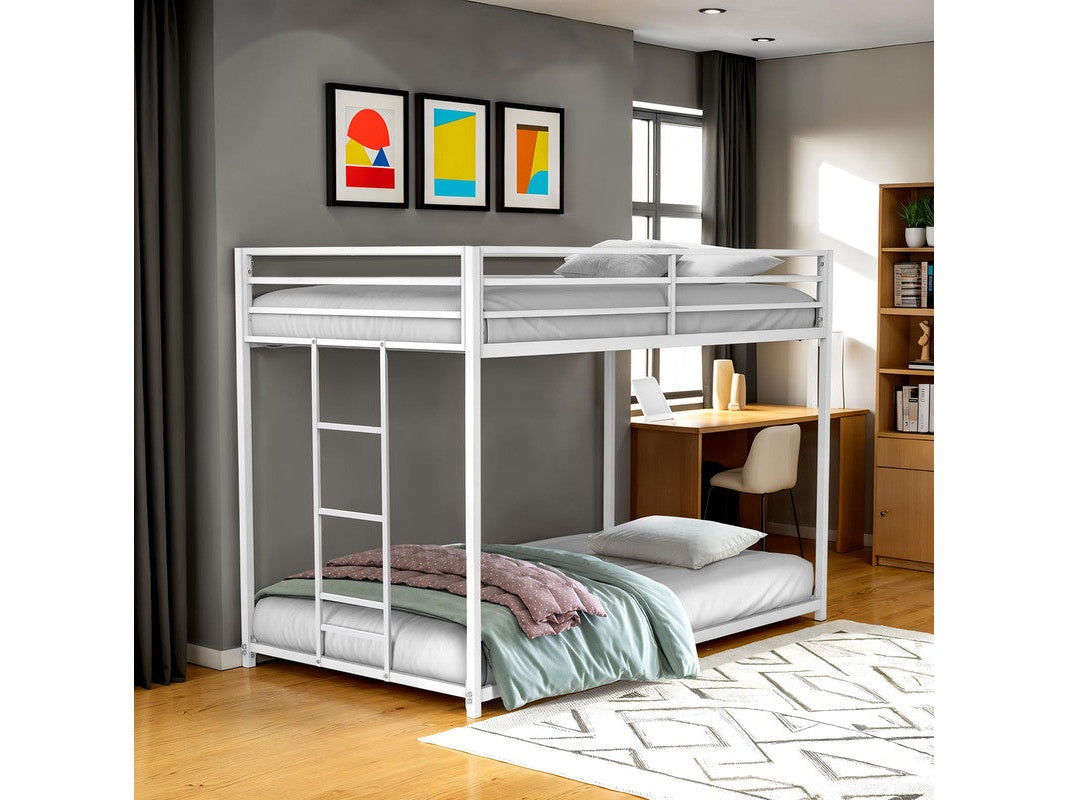 Rothwell Matte White Twin/Twin Metal Bunk Bed - Ornate Home