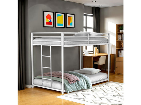 Rothwell Matte White Twin/Twin Metal Bunk Bed - Ornate Home