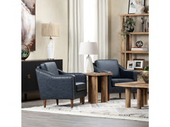 Rothwell Navy/Brown Accent Chair - Ornate Home