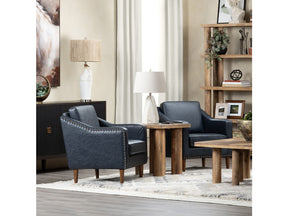 Rothwell Navy/Brown Accent Chair - Ornate Home