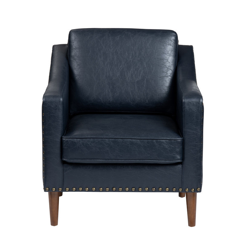 Rothwell Navy/Brown Accent Chair - Ornate Home