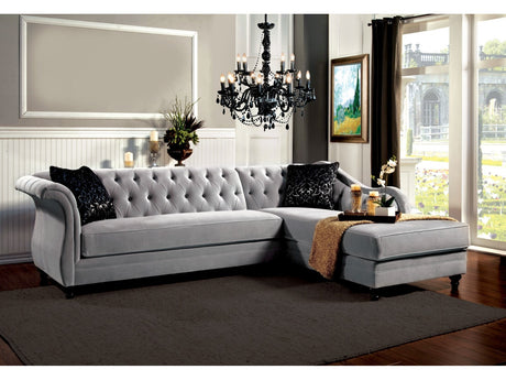 Rotterdam Warm Gray/Black/Silver Sectional - Ornate Home