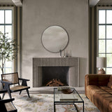 Round Mirror with Black Aluminum Frame - Ornate Home